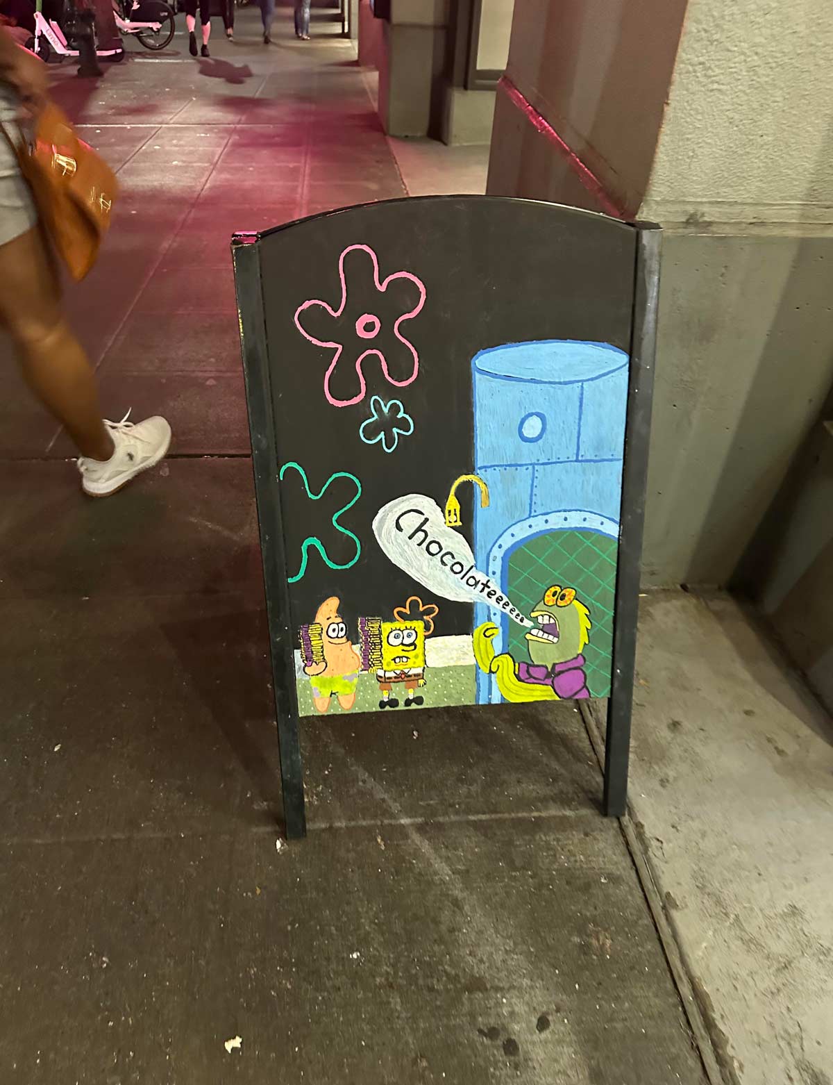 This sign by a chocolate store in Seattle
