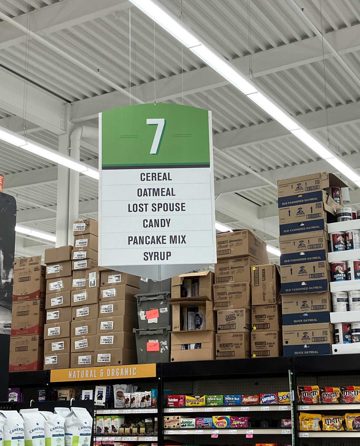The local grocery store has an aisle for a lost spouse
