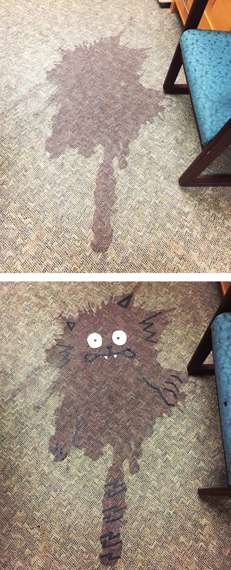 My coworker spilled wine in the office