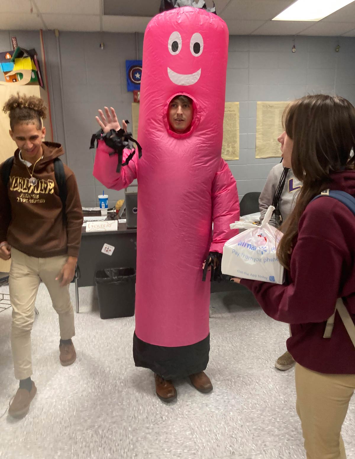 My high school teachers costume for Breast Cancer awareness month