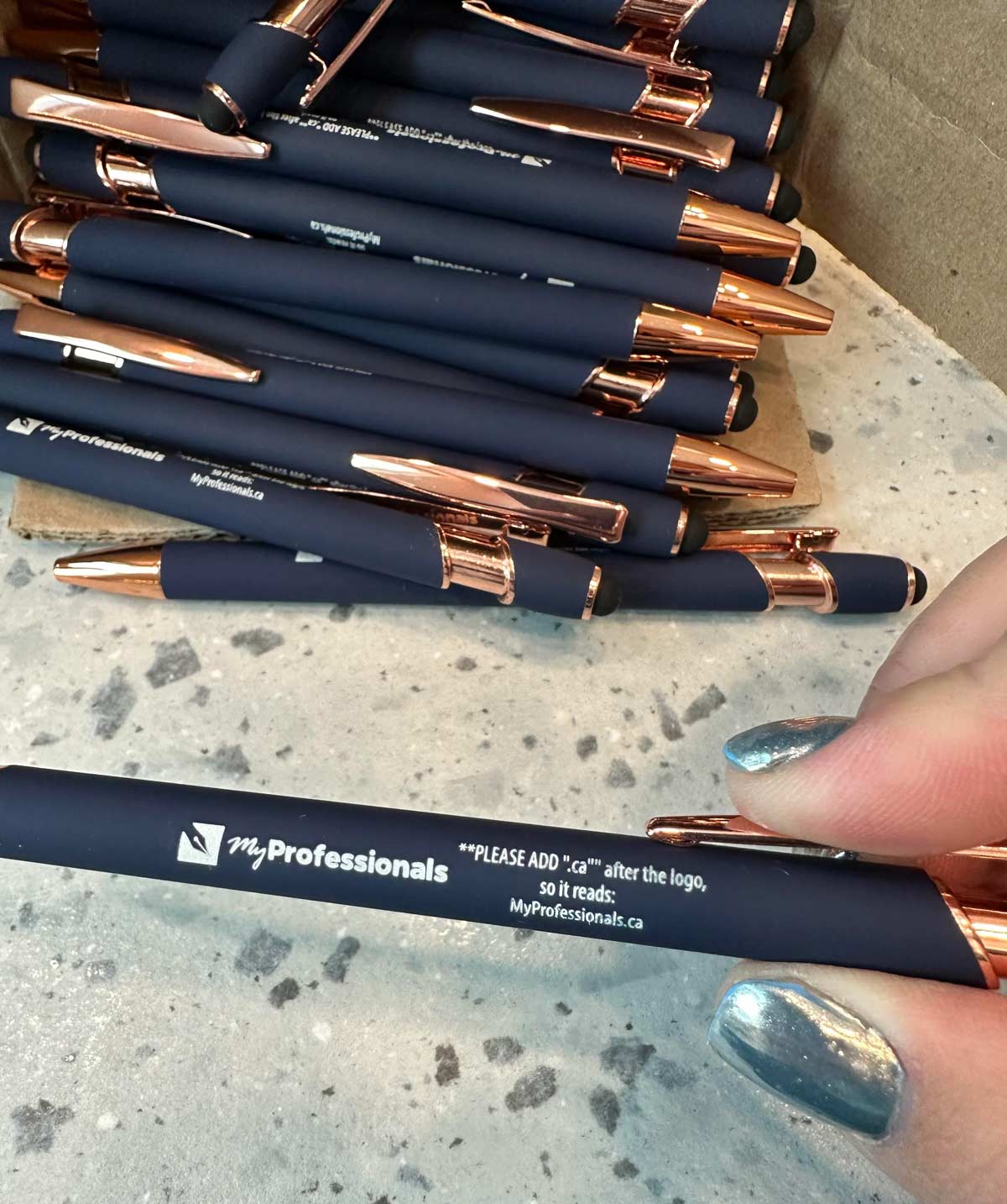 This company absolutely butchered our pen order, instead of following the instructions in our conversation, they just printed the instructions right on the pens..