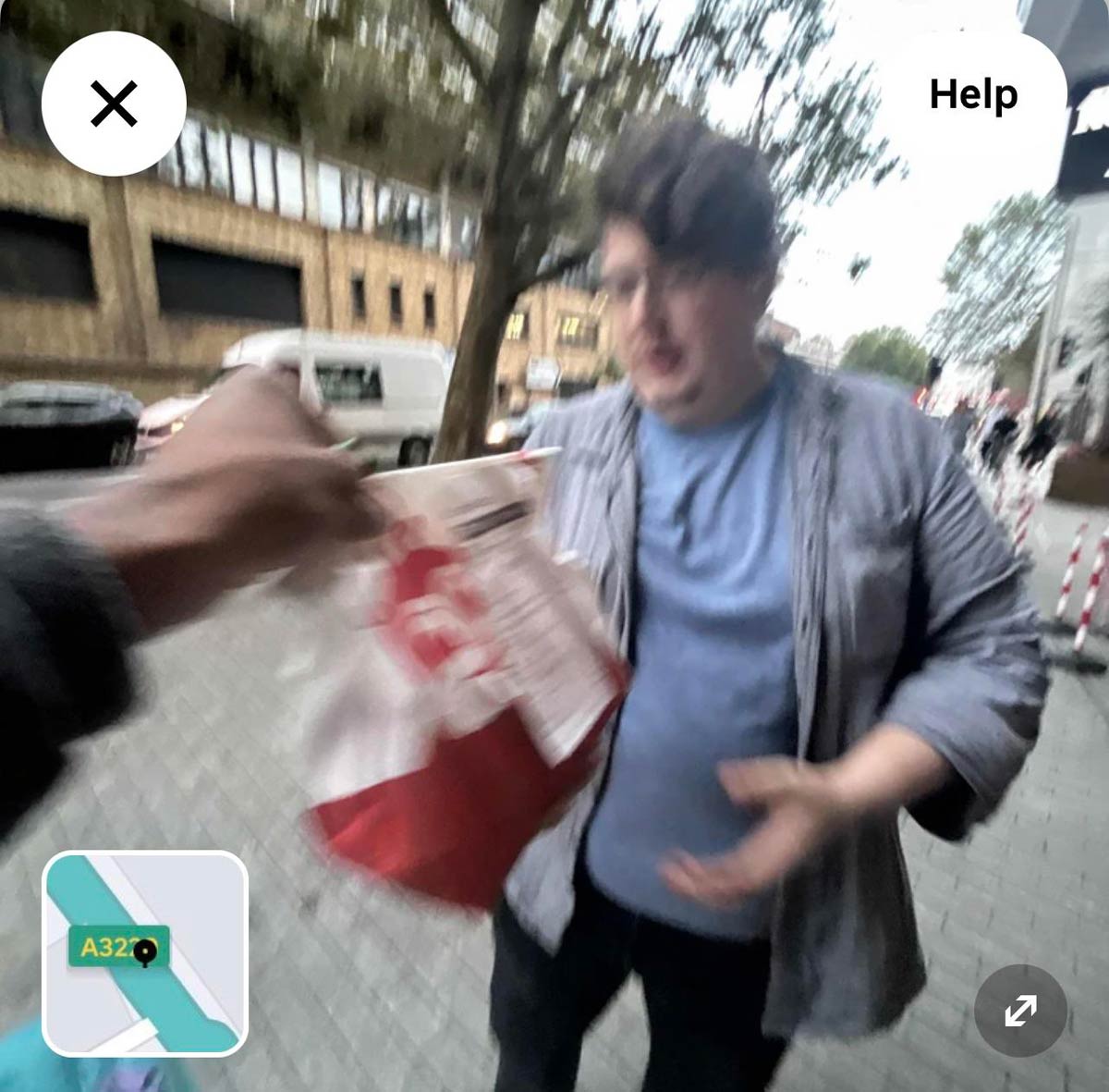 My ubereats driver took a picture of me
