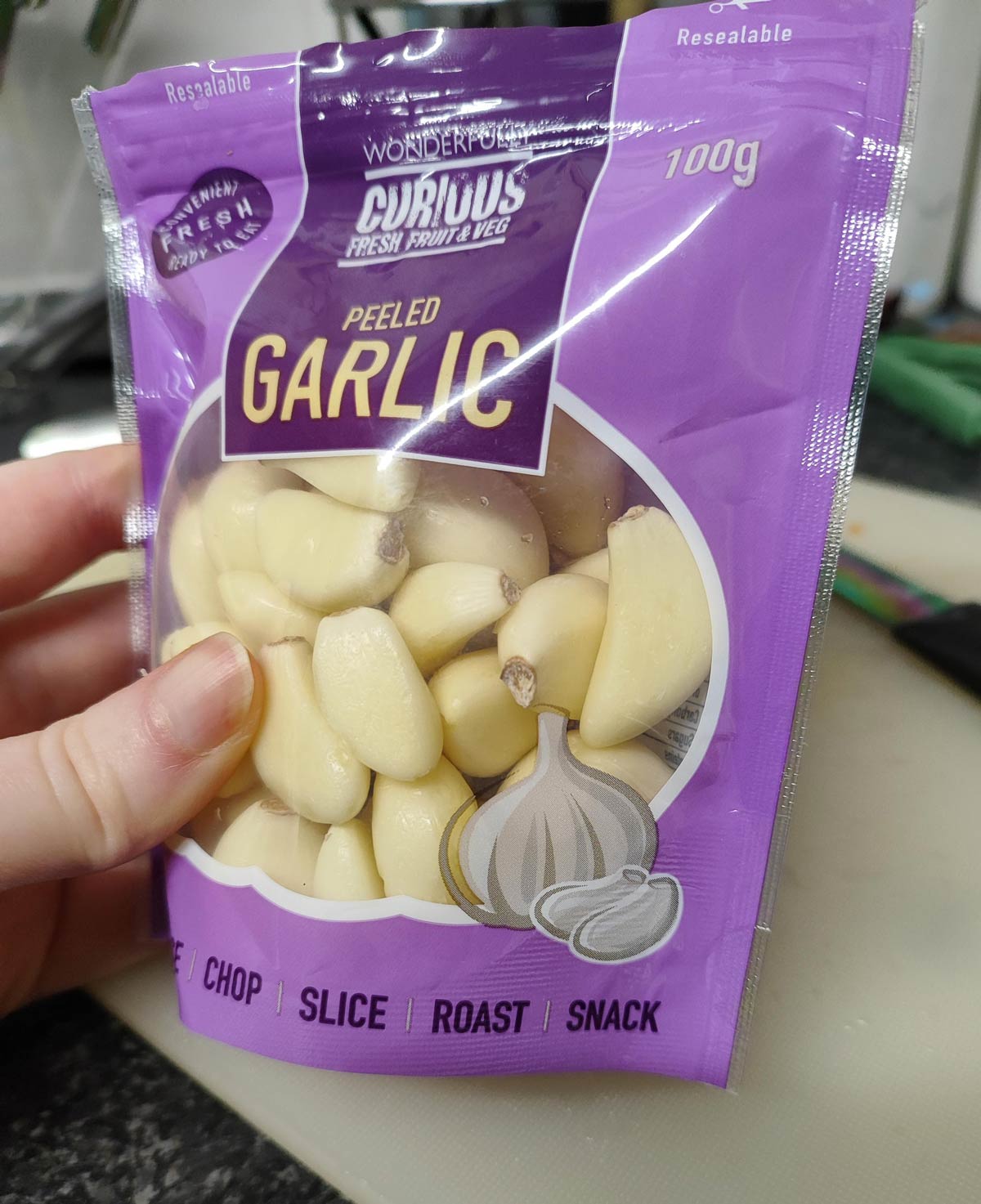 My peeled garlic suggests eating it as a snack