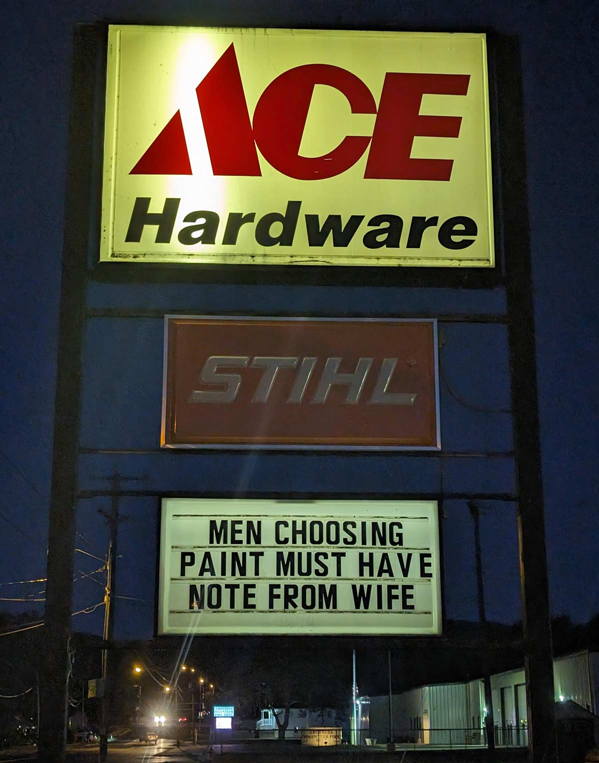 New policy at the local hardware store