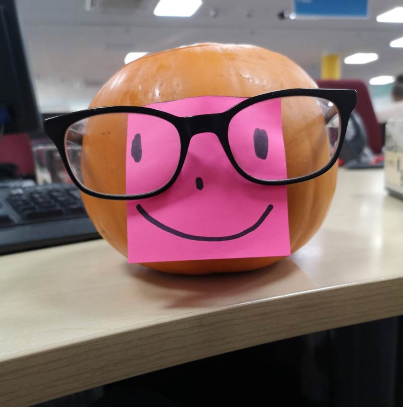 My pumpkin came in last at the work competition