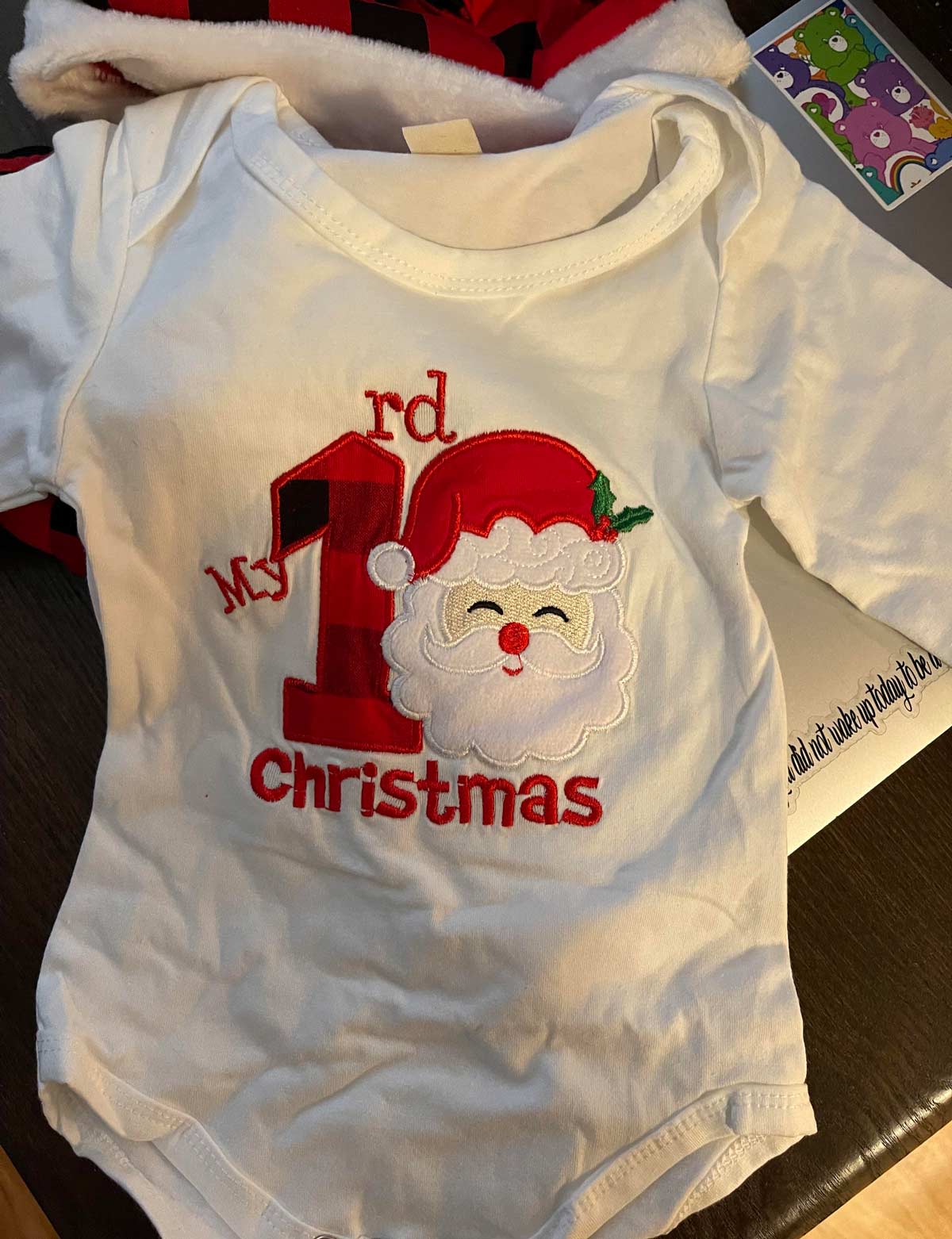 This Christmas onesie I ordered