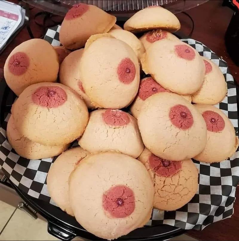 They tried making Creepy Eyeball Cookies for Halloween. Ended up with Sugar Tits
