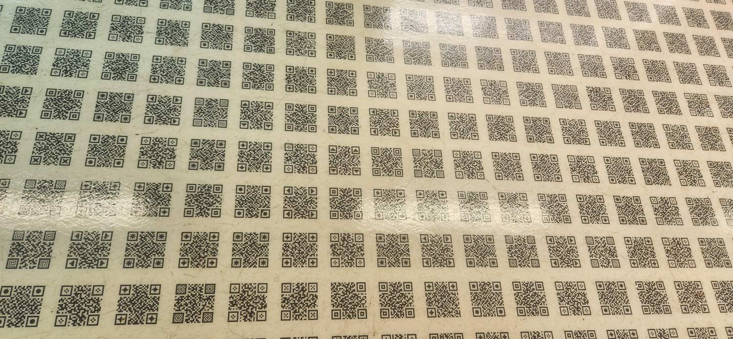 In Japan, the floor of my subway car is QR codes