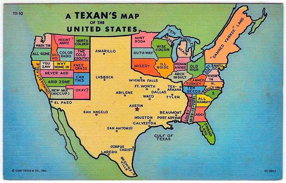 Texan's Map of the United States