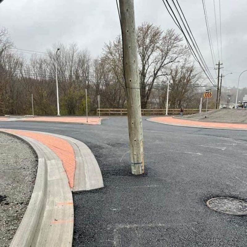 Nearby town got a new roundabout with an obstacle to look out for