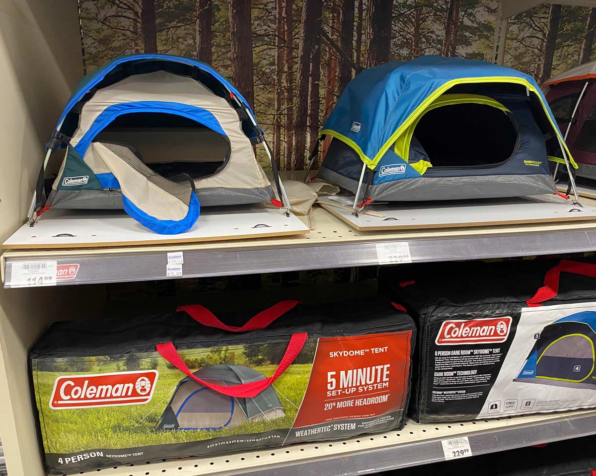 These tiny tents in a store to see what they would look like