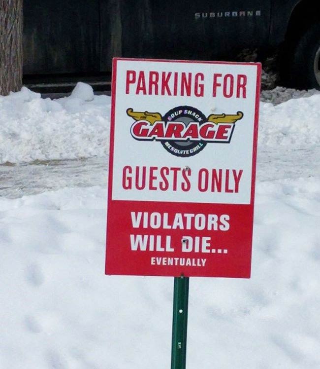 Parking for guests only...