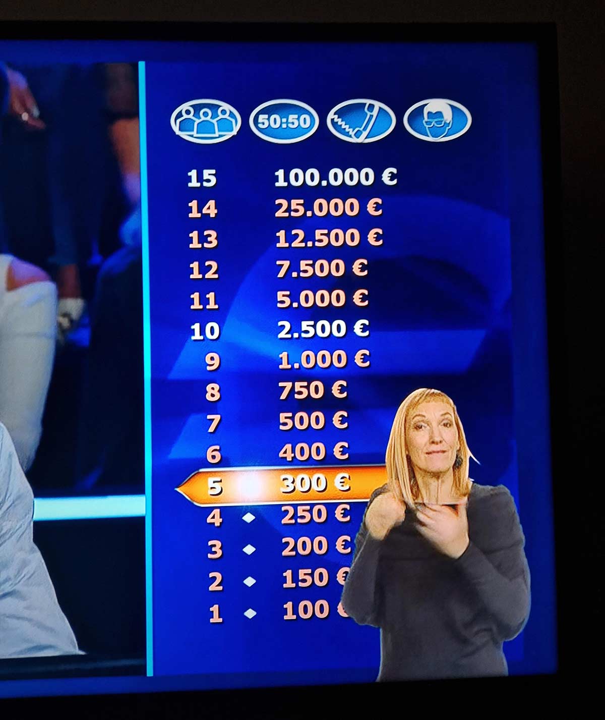 Our Slovenian "Who wants to be a millionaire?" TV show has only a 100,000€ winning award