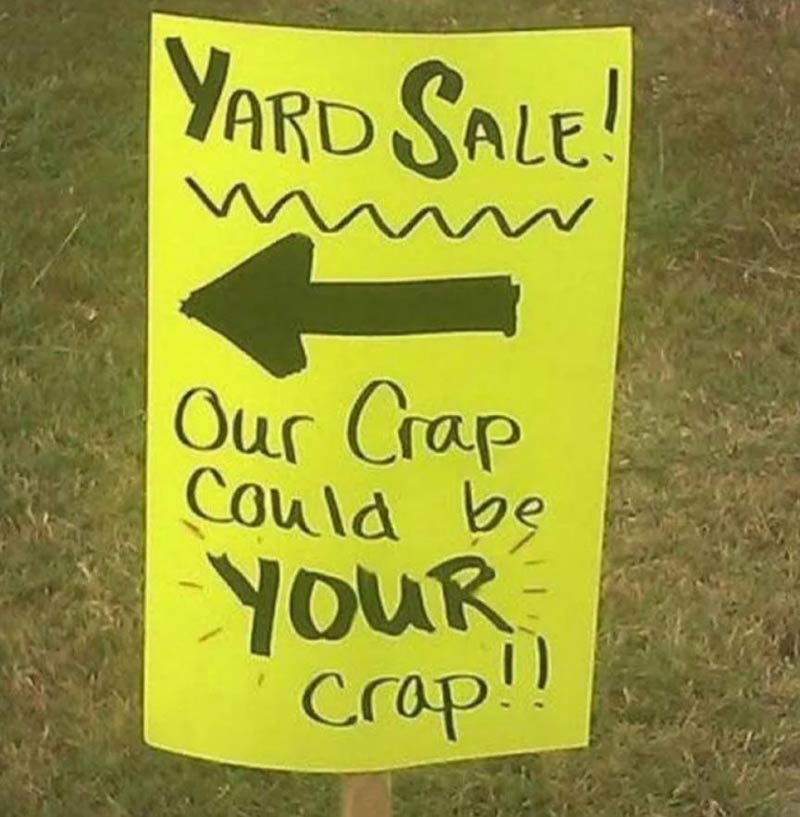 Yard sale sign