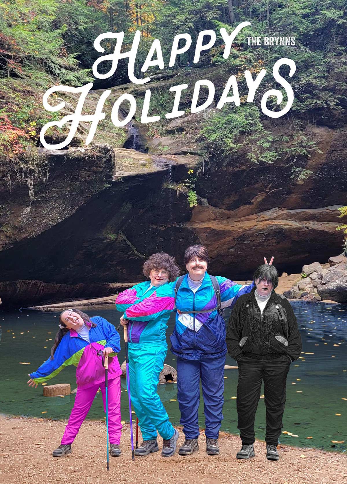 I photoshopped myself as my own awkward family for my Holiday Card (Yes every person is me)
