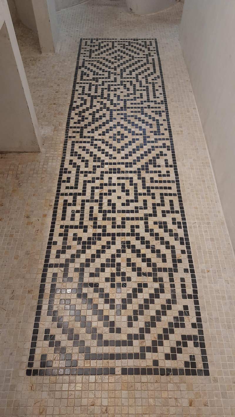 The villa I stayed in had a solvable maze on the bathroom floor