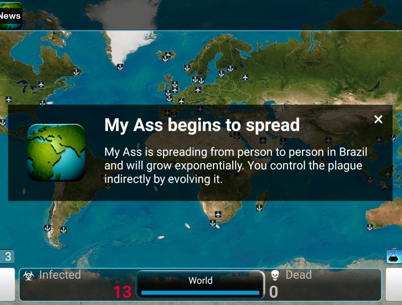Had a good chuckle playing Plague Inc. this morning