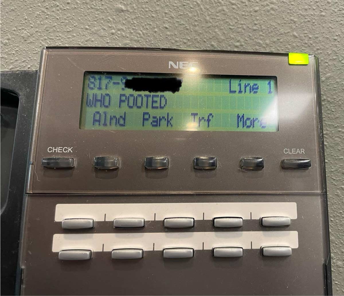 Received this call at work today
