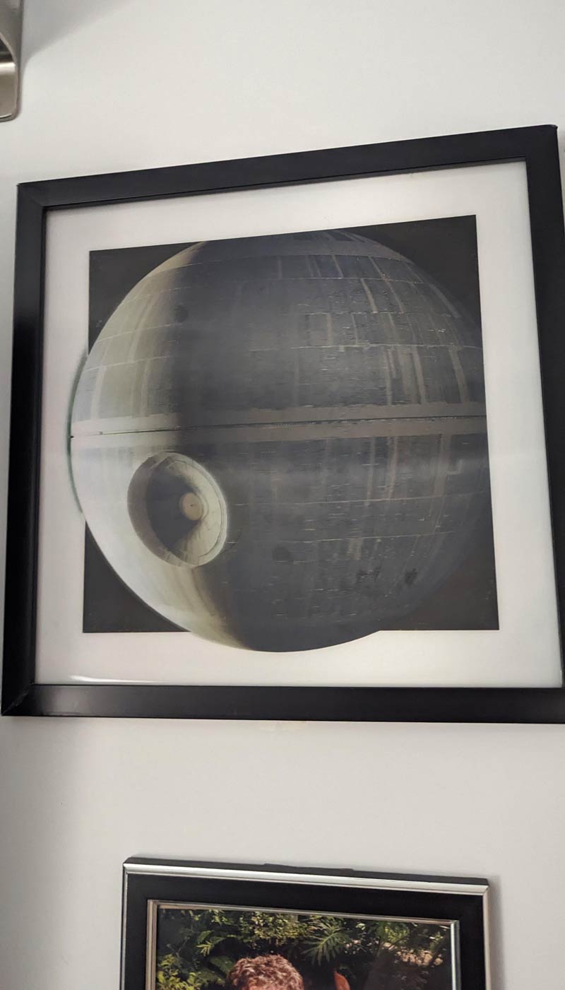 Wife hung up my picture of the Death Star upside down