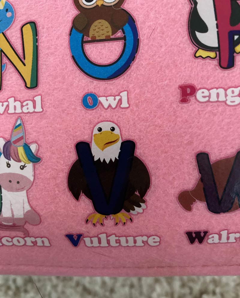 Something seems off about this vulture on my toddler’s toy