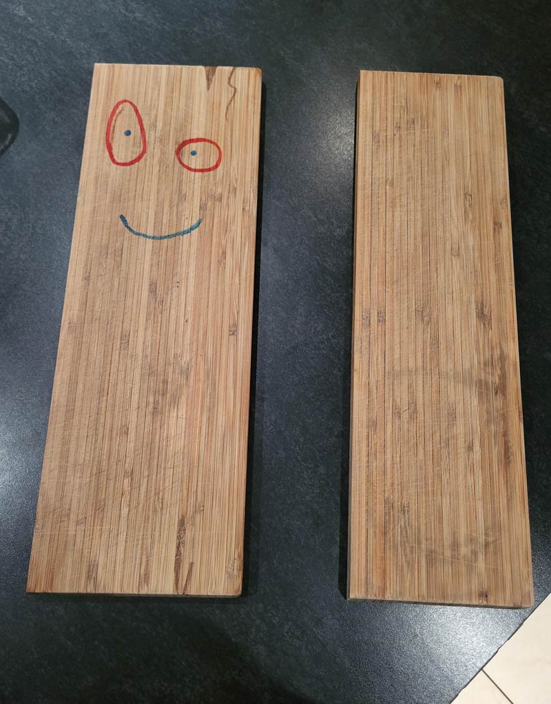 My chopping board broke in half, so I fixed it as best as I could