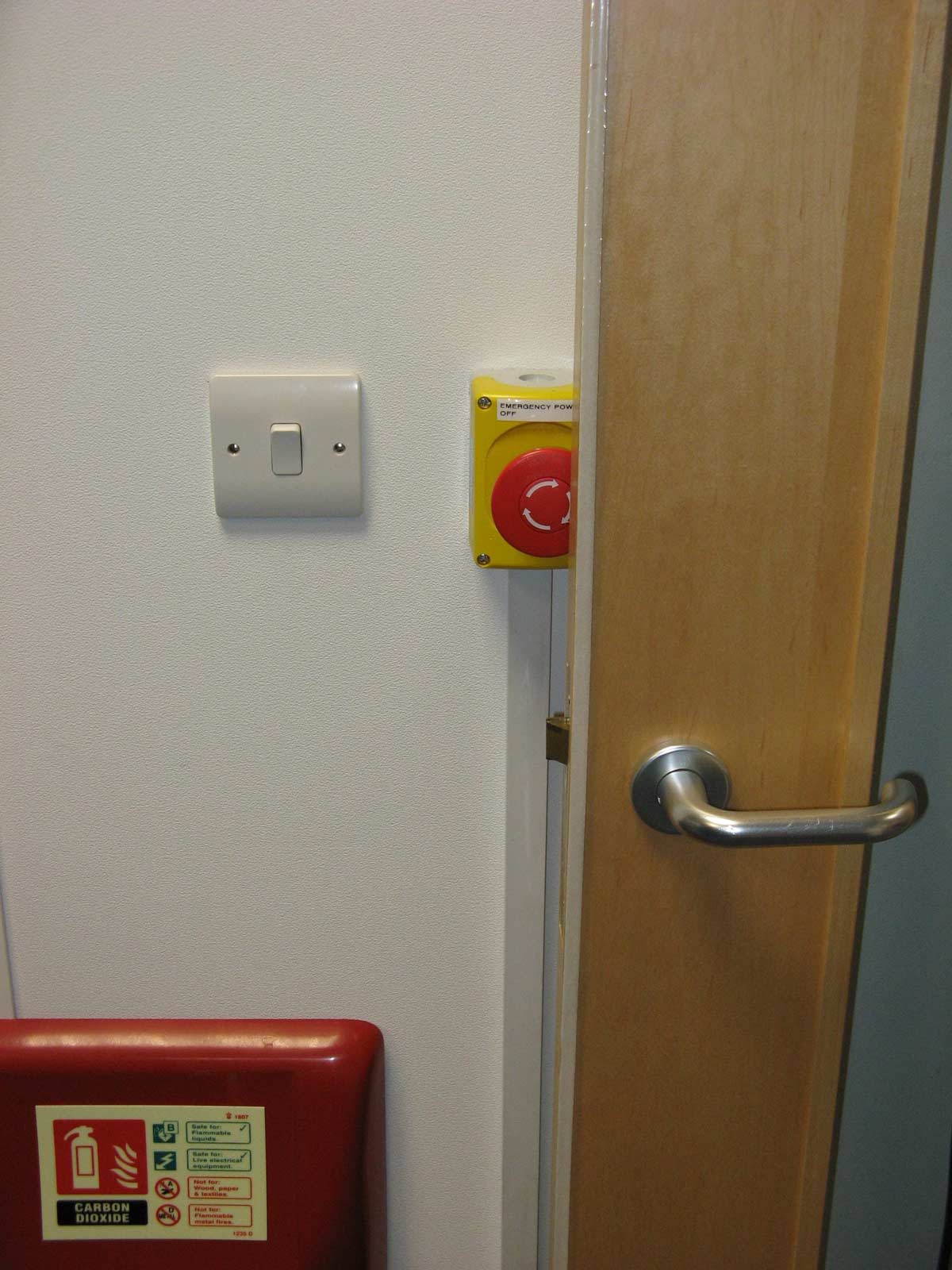 Our electrician installed an emergency power-off button...
