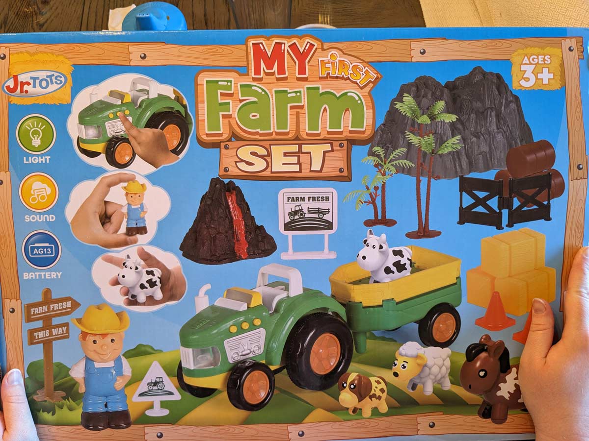 This farm set came with a volcano