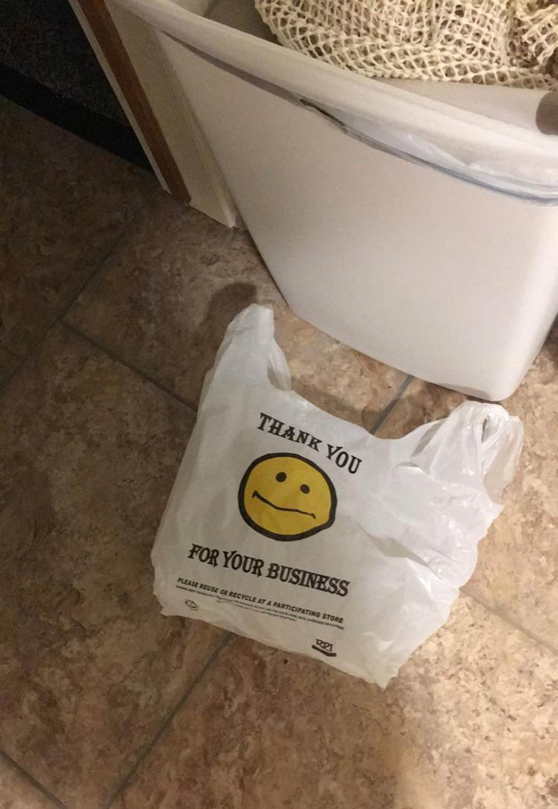 The most unenthused plastic bag ever