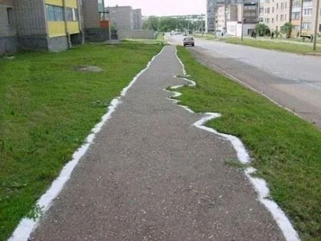 Painted the white lines, boss
