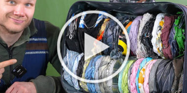Week’s worth of clothes Condensed Using 150-Ton Press