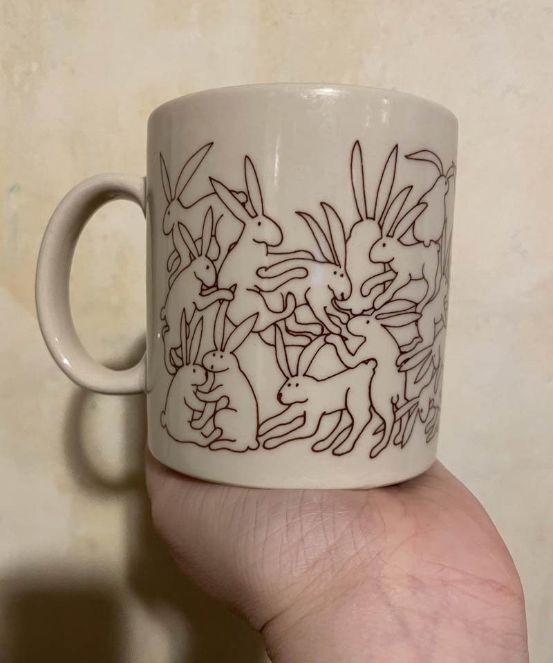 Bunny orgy mug I found in my grandparents' home from 1979