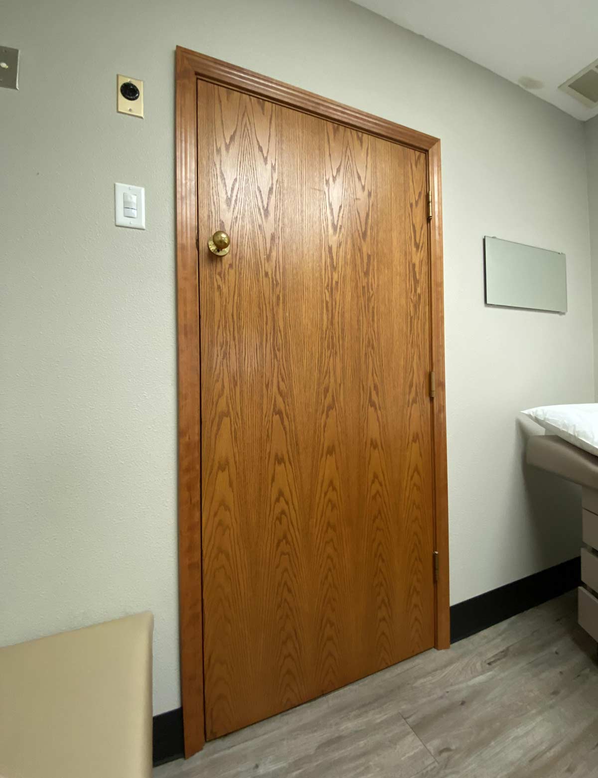 Door knob is higher at the doctor’s office to prevent kids from escaping
