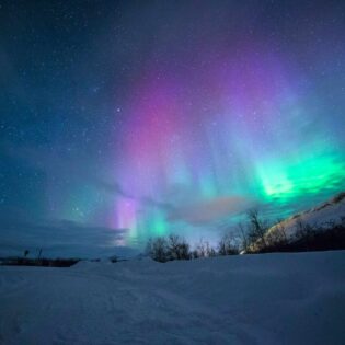 Multi-hued aurora in Tromso, Norway