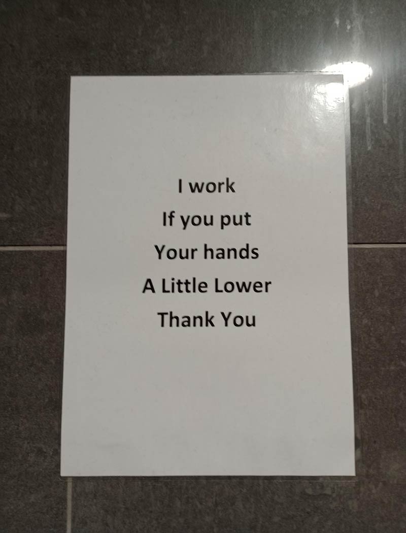 This was above a hand dryer
