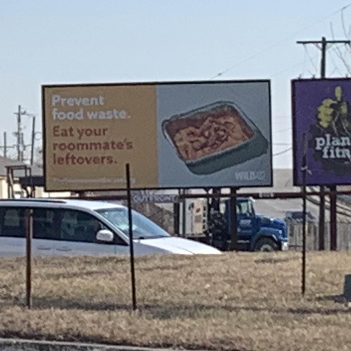 A billboard that encourages eating your roommate's leftovers