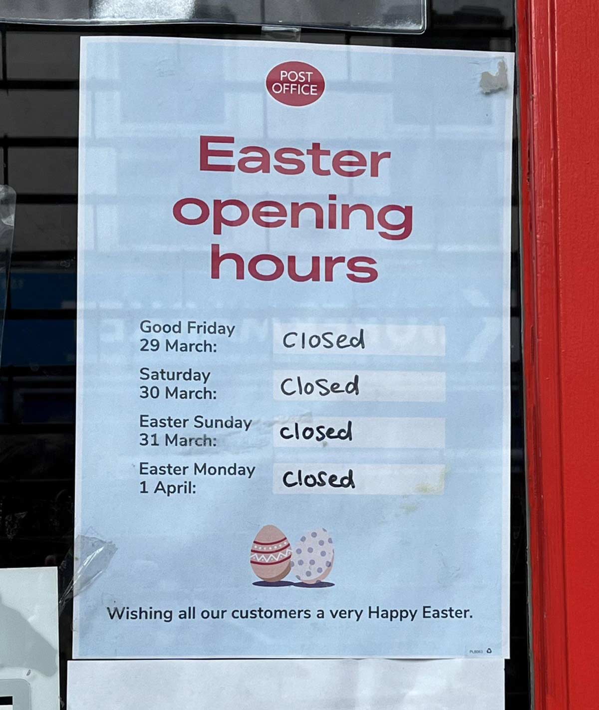 Easter Opening Hours: Nope