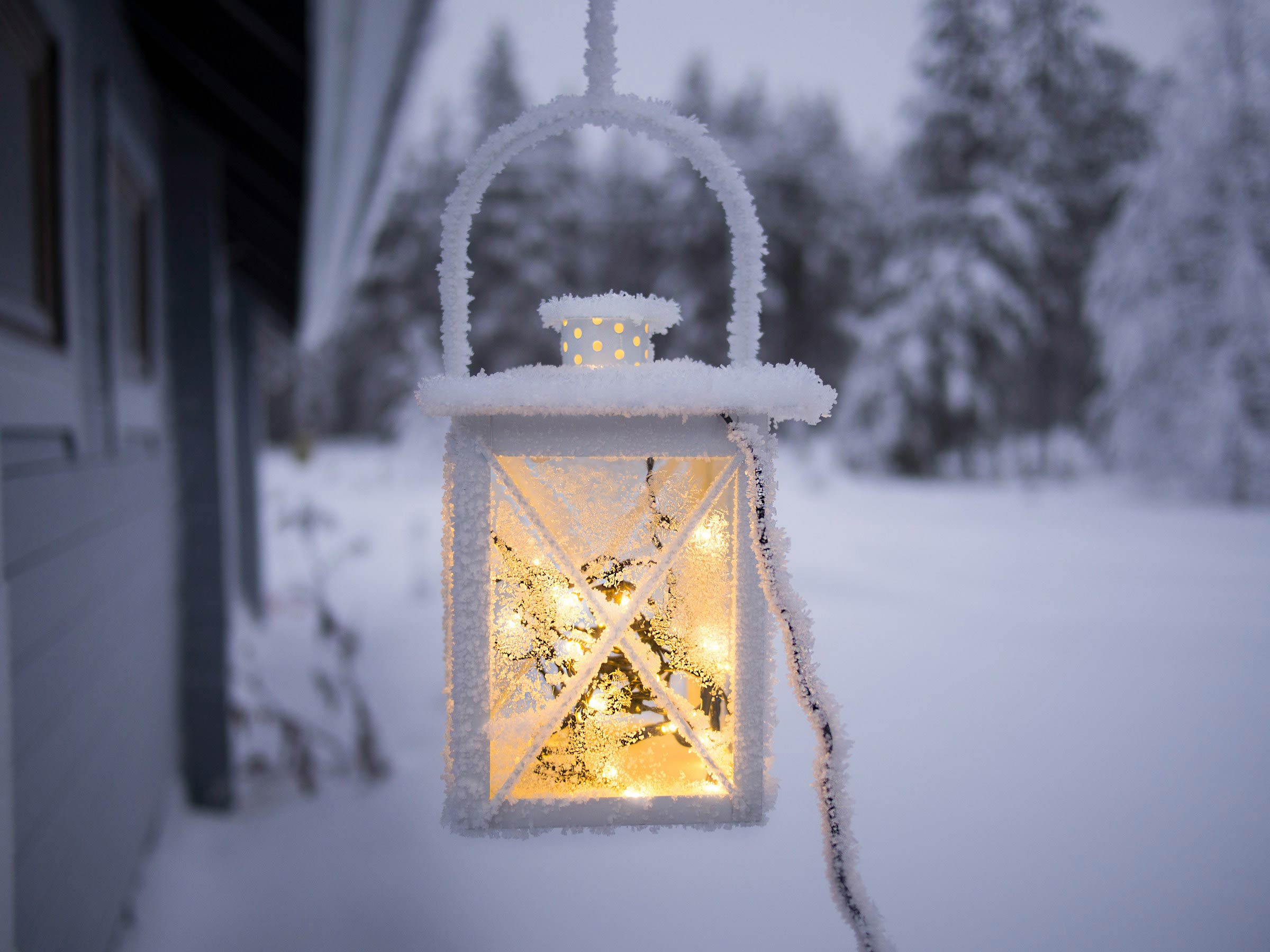 Icy Lantern in Sodankylä, Finland