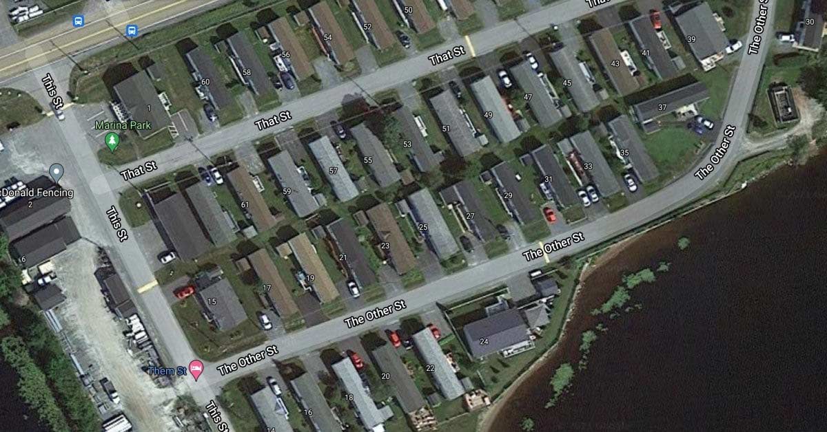These street names in Porters Lake, Nova Scotia, Canada