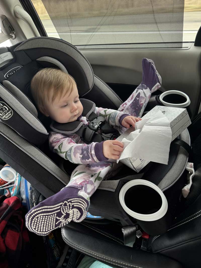 How my daughter sits in her car seat