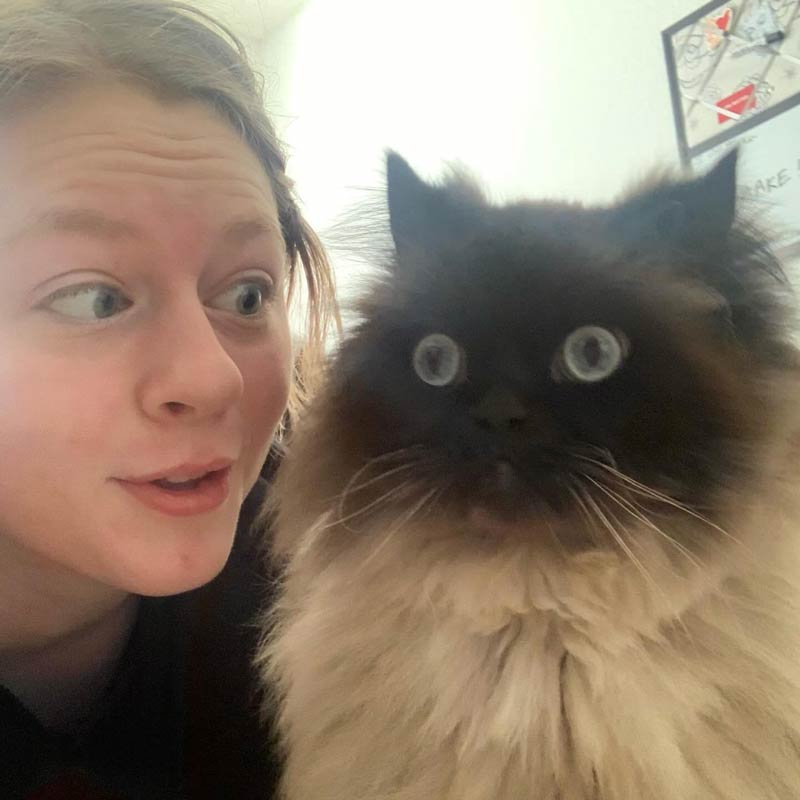 This photo of me and my cat Noodle