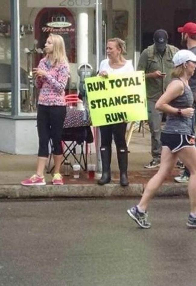 This sign at a marathon
