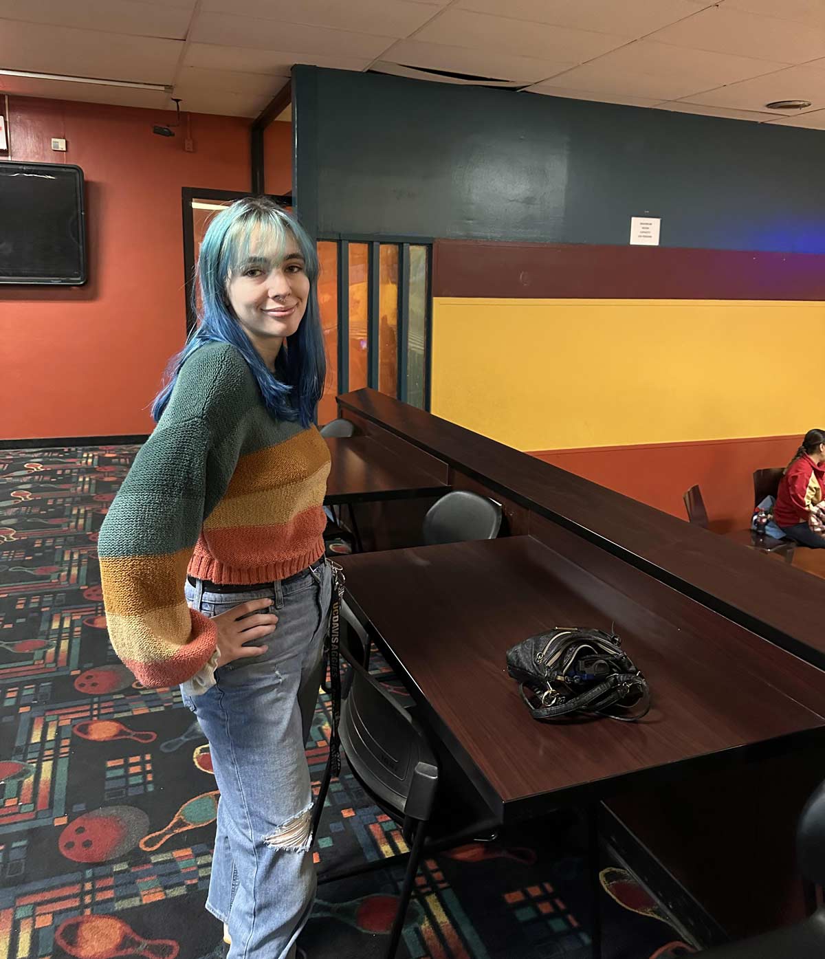 The bowling alley accidentally wore the same outfit as me