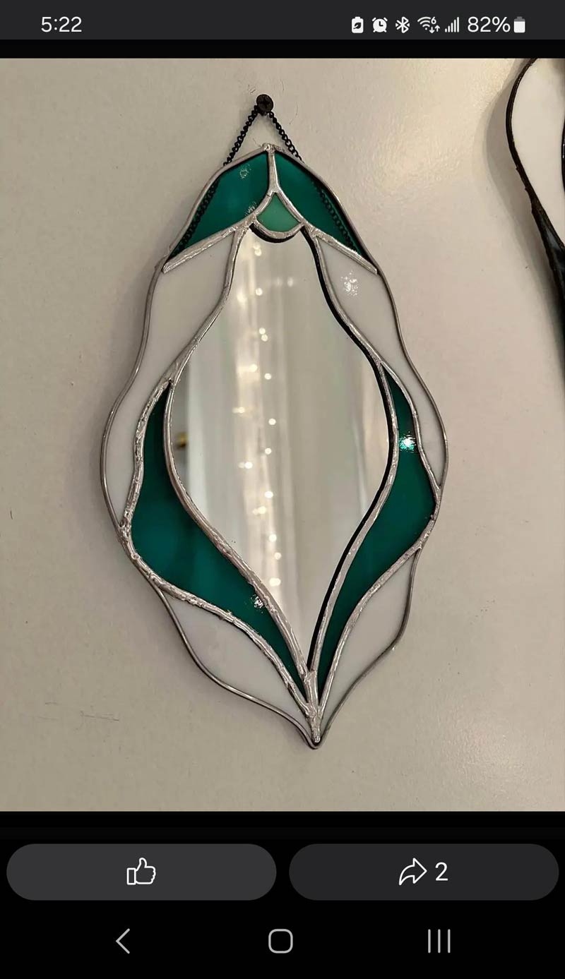 A stained glass mirror for sale on Marketplace in Toronto