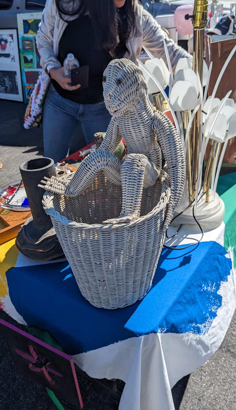 This wicker basket with creepy squatter