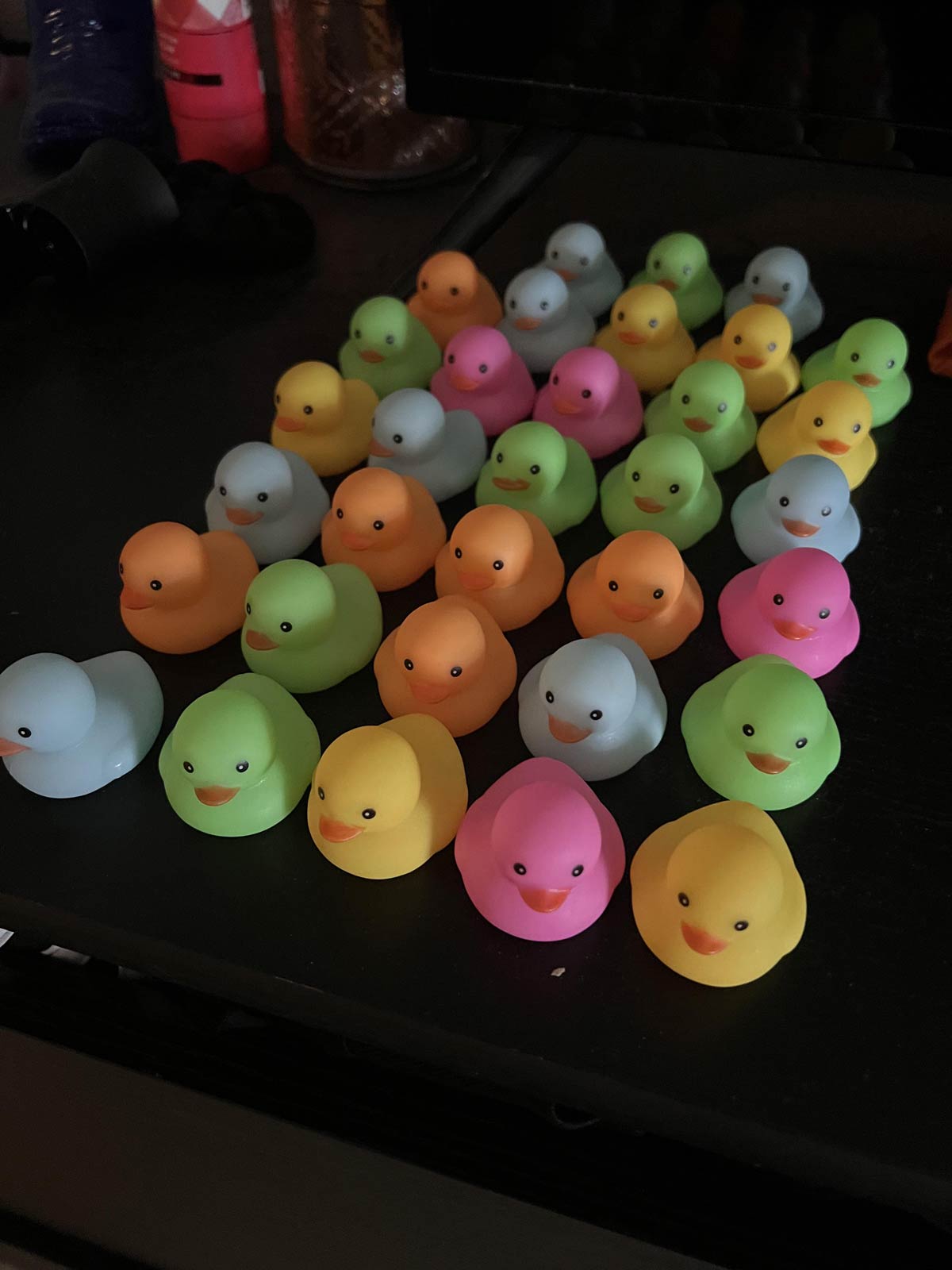 I hid 100 rubber ducks while my wife was asleep. As of 8 this morning, she has found about a third of them