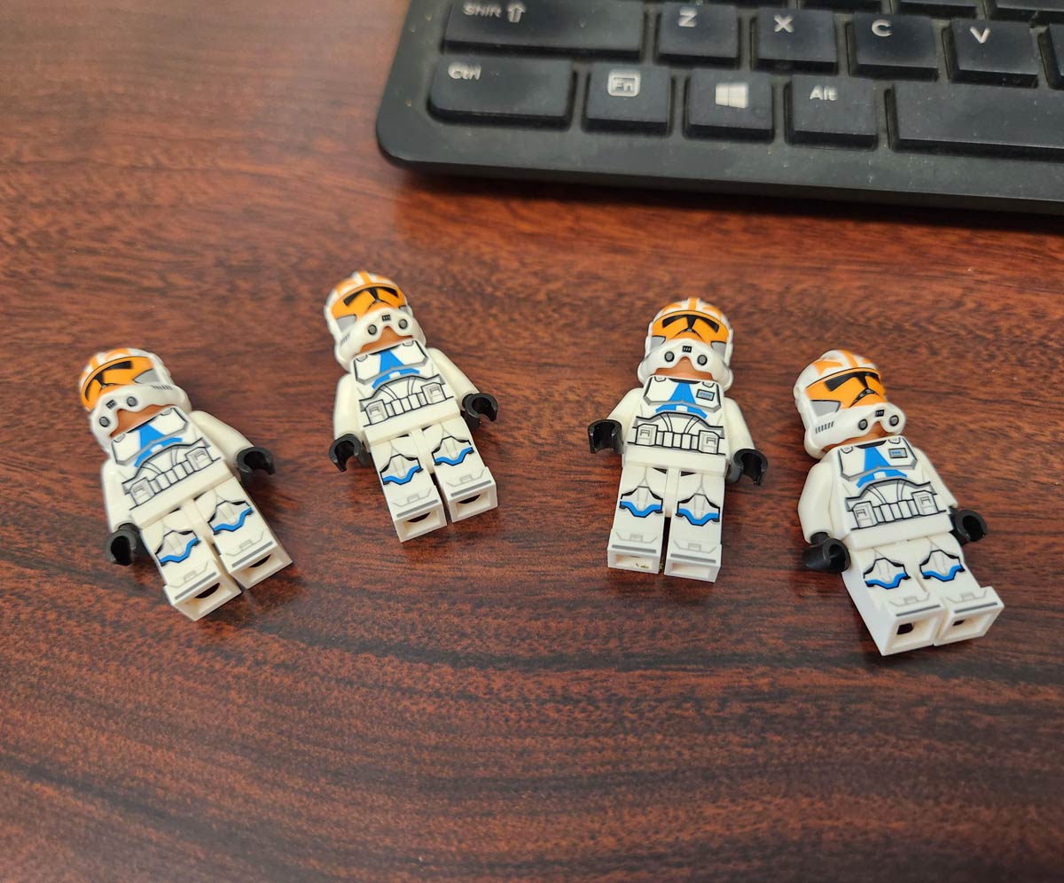 Someone in my office is hiding Clone mini-figures all over the place