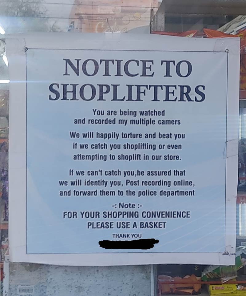 Disclaimer for Shoplifters