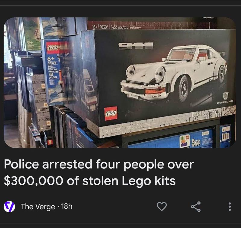 That's like, five Lego kits