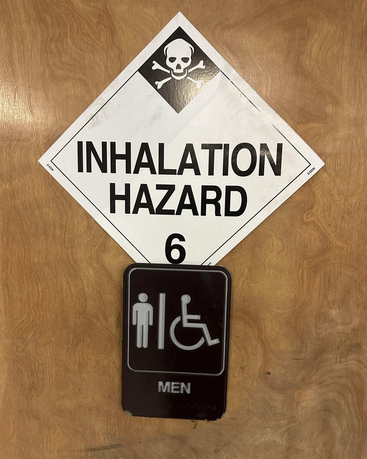 I work for an environmental company, someone added extra labeling to our bathrooms