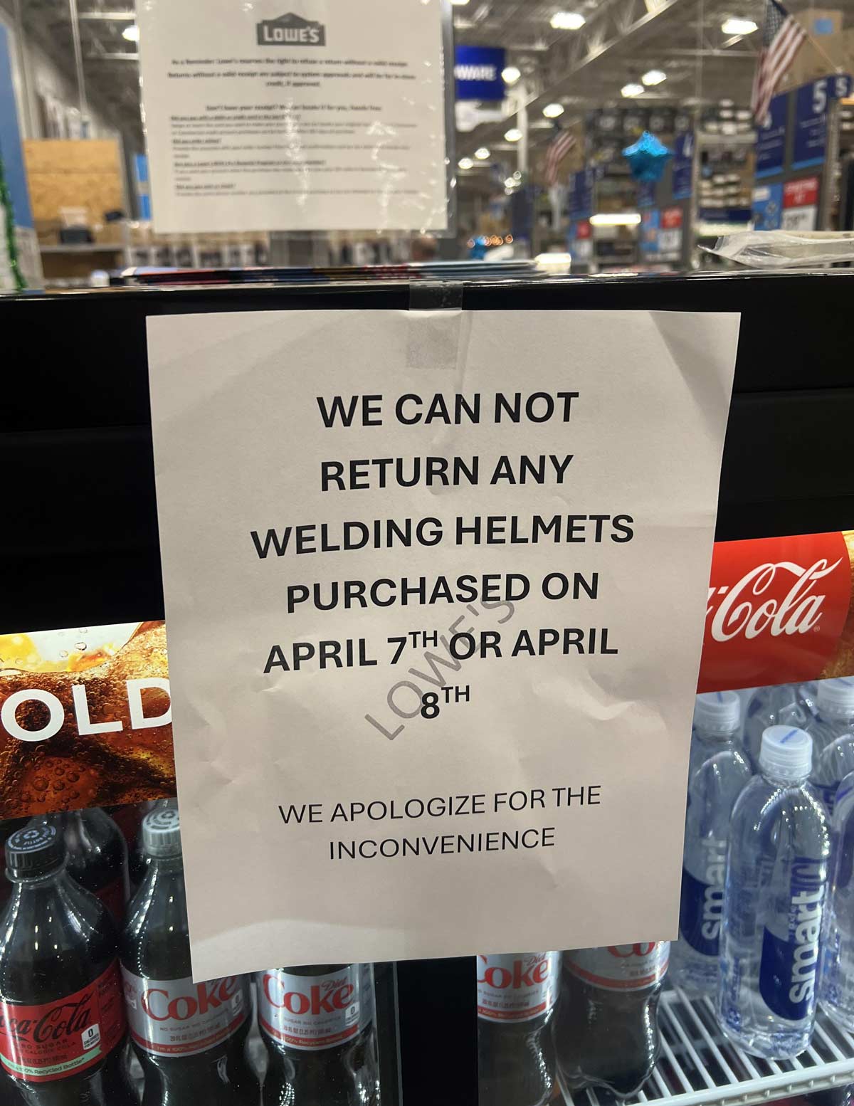 Lowe’s isn’t allowing Welding Mask returns if they were bought around the eclipse